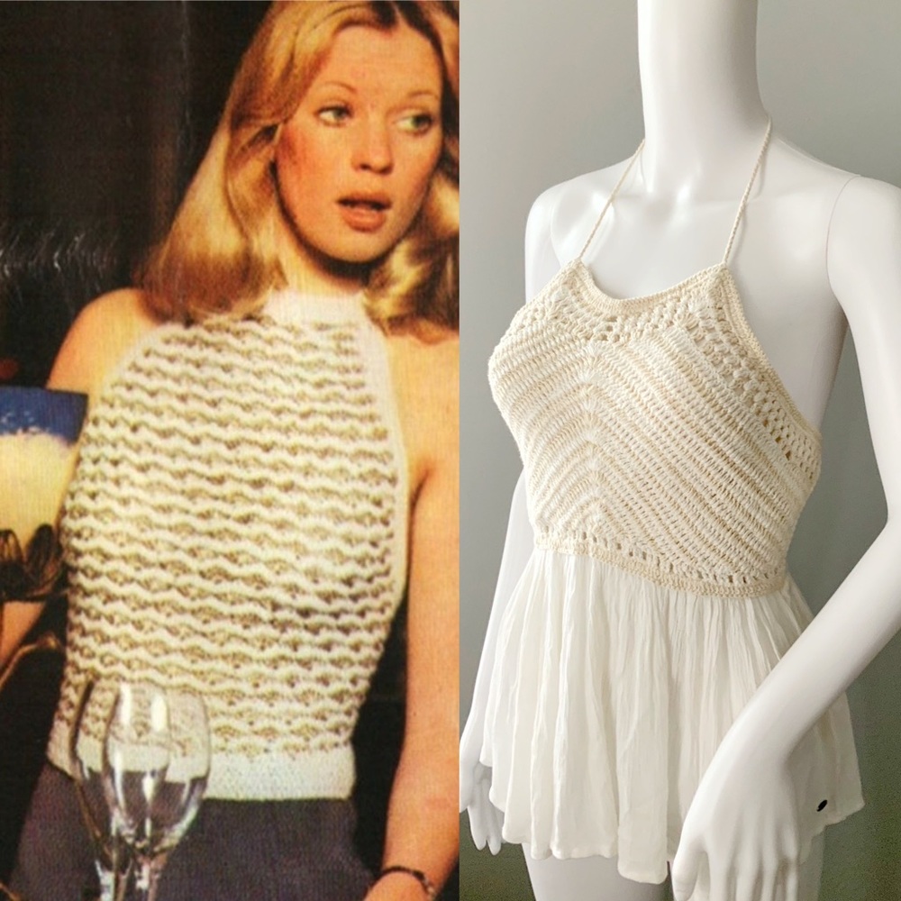 🚫 SOLD 🚫 O’Neill Vintage Inspired Crochet Halter Peplum XS